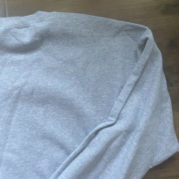 Retro Ocean Wave Crewneck Sweatshirt – Unisex Gray Pullover with Sunset & Wave G - Picture 6 of 8